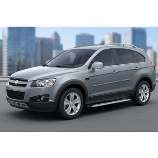Боковые Подножки Shining V1 (2 шт., Алюминий) Chevrolet Captiva 2006-2019 гг. фото 1
