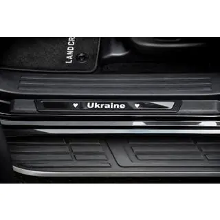 Накладки на пороги (Ukraine, 4 шт., нержавейка) фото 4