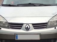 Renault Scenic/Grand 2003-2009 гг. Накладки на решетку радиатора (4 шт, нержавейка) фото 1
