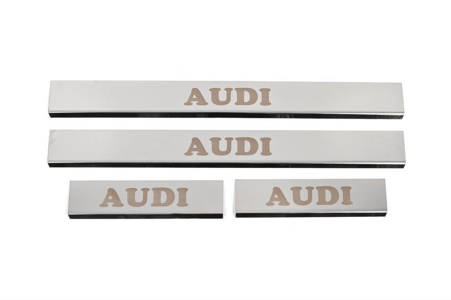 Audi A4 B8 2007-2015 гг. Накладки на Пороги (4 шт, Нержавейка) Image