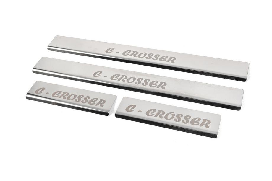 Citroen C-Crosser 2007-2013 гг. Накладки на Пороги (4 шт, Нержавейка) Фото 4