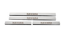 Nissan Navara 2006-2015 гг. Накладки на Пороги (4 шт, Нержавейка) фото 1