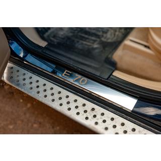 Накладки на пороги (4 шт, нержавейка) BMW X5 E70 2007-2013 гг. фото 1