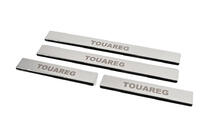 Volkswagen Touareg 2010-2018 гг. Накладки на пороги нержавейка Carmos V1 (4 шт) фото 2