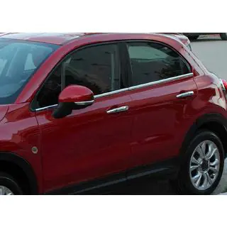Молдинги стекол нержавейка (4 шт.) Fiat 500X 2014-2024 гг. фото 1