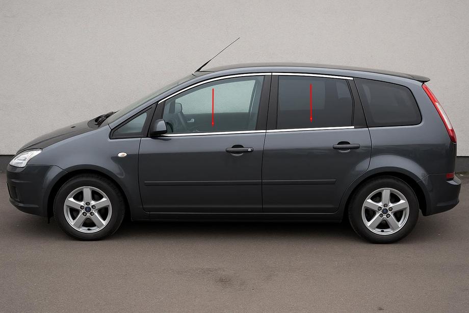 Ford C-Max 2004-2010 гг. Молдинги стекол нержавейка (4 шт.) Image