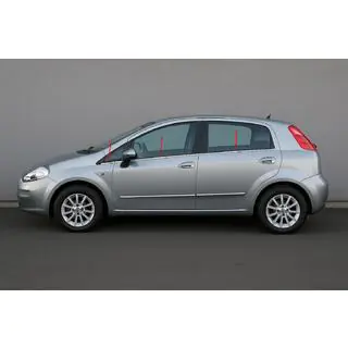 Окантовка окон Carmos (6 шт., нержавейка) Fiat Punto Grande/EVO 2006-2018 гг. фото 1