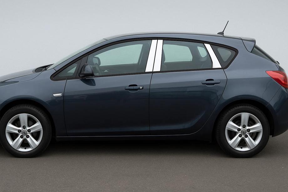 Opel Astra J 2009-2015 гг. Накладки на дверные стойки из нержавеющей стали (HB/SD) (6 шт) Фото 1