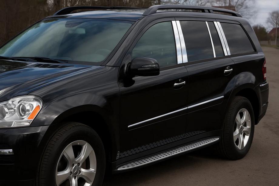 Mercedes GL class X164 2006-2012 гг. Накладки на дверные стойки из нержавеющей стали (10 шт.) Image