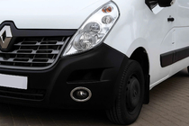 Renault Master 2011-2023 гг. Накладки на противотуманные фары Carmos (2 шт., нержавейка) фото 1