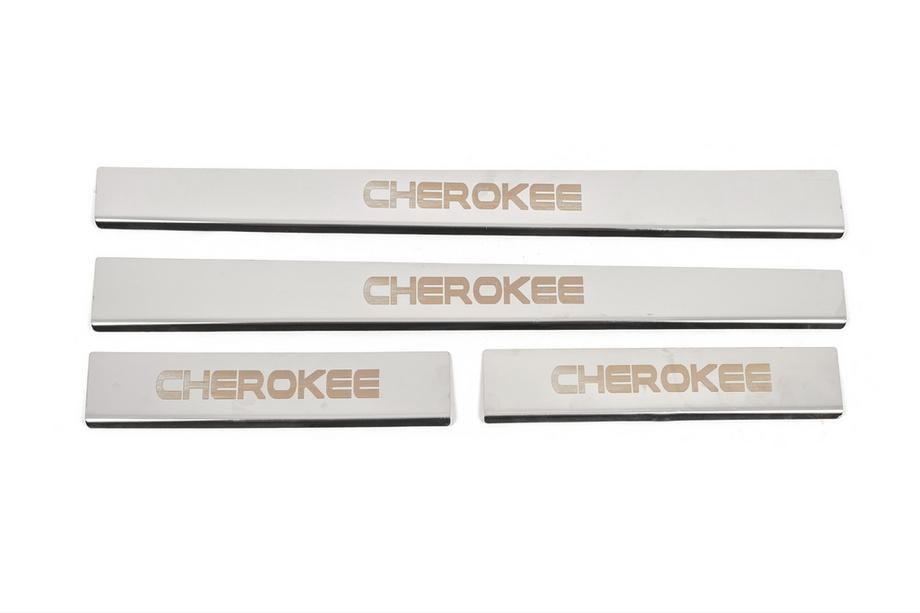 Jeep Grand Cherokee WK 2004-2010 гг. Накладки на пороги Carmos V-2 (4 шт, нержавейка) Image