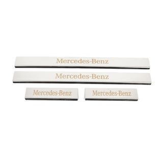 Накладки на пороги Carmos (4 шт, нержавейка) Mercedes C-class W204 2007-2015 гг. фото 1
