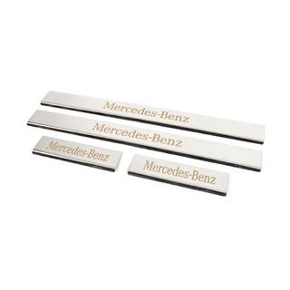 Накладки на пороги Carmos (4 шт, нержавейка) Mercedes C-class W204 2007-2015 гг. фото 2