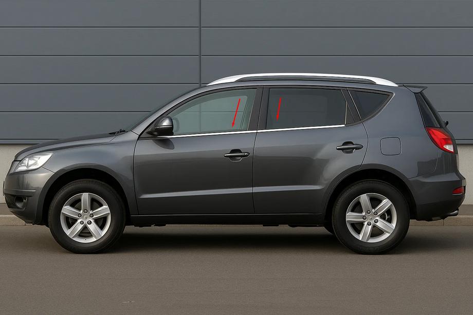 Geely Emgrand X7 2011- гг. Окантовка окон нержавейка (4 шт) Image