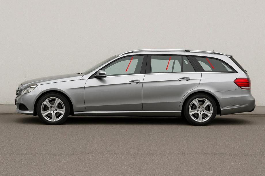 Mercedes E-class W212 2009-2016 гг. Окантовка окон (SW) (6 шт, нержавейка) Image