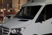 Volkswagen Crafter 2006-2016 гг. Козырек на лобовое стекло на раме (Белый, 5мм) фото 6