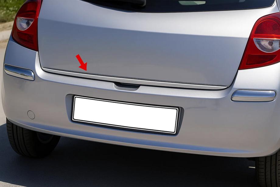Renault Clio III 2005-2012 гг. Накладка на багажник нержавейка Фото 1