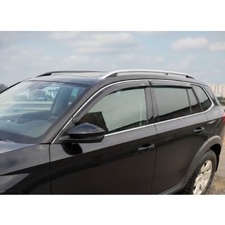 Ветровики с хромированным молдингом (2019-2023, 4 шт, Niken) Skoda Kamiq 2019- гг. фото 1