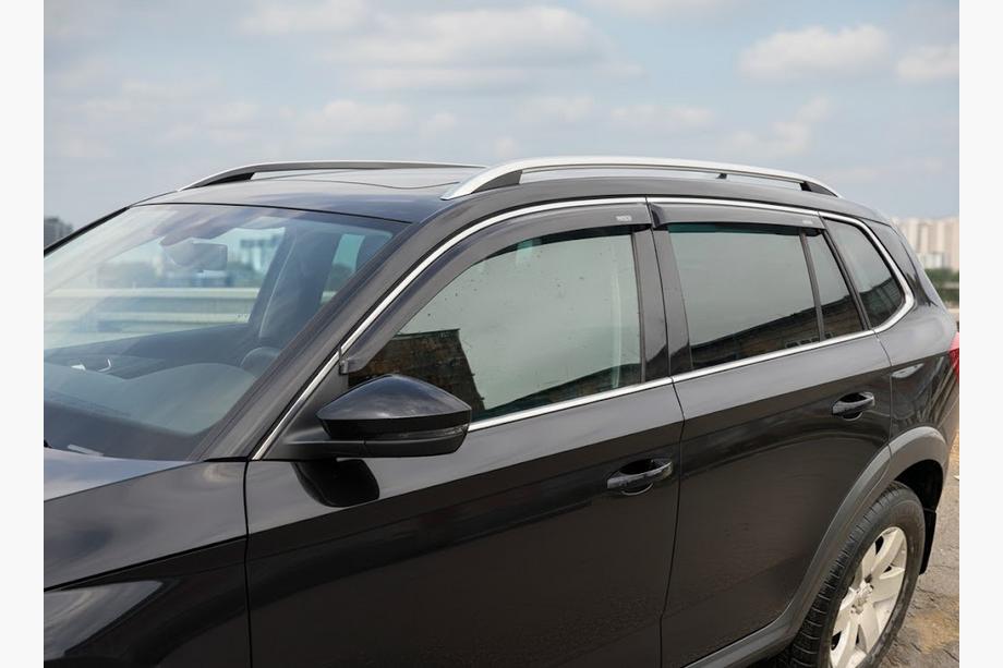 Skoda Kamiq 2019- гг. Ветровики с хромированным молдингом (2019-2023, 4 шт, Niken) Image