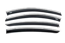 Renault Fluence 2009-2016 гг. Ветровики с хромированным молдингом (4 шт, Niken) фото 2