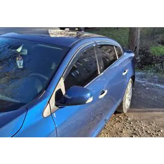 Ветровики с хромированным молдингом (4 шт, Niken) Renault Fluence 2009-2016 гг. фото 1