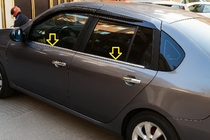 Renault Symbol 2008-2013 гг. Наружные Окантовки Стекол Нержавейка (4 шт) фото 1