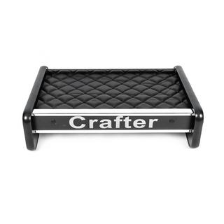 Полка на панель (Черная с черной строчкой) Volkswagen Crafter 2016- гг. фото 1
