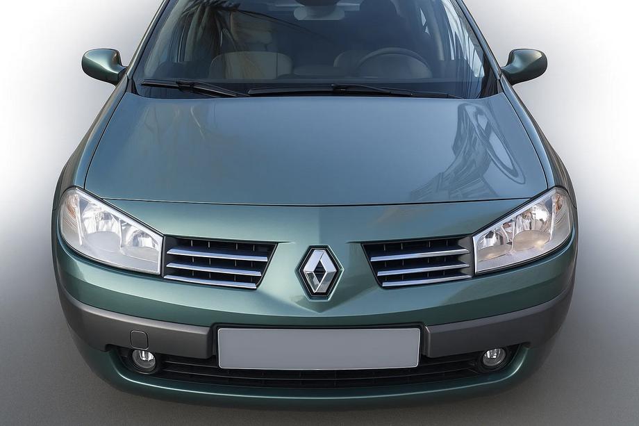 Renault Megane II 2004-2009 гг. Хромированные Накладки на Решетку (Модель 2004-2006, 6 шт, Нержавеющая Сталь) OmsaLine - Итальянская Нержавейка Image