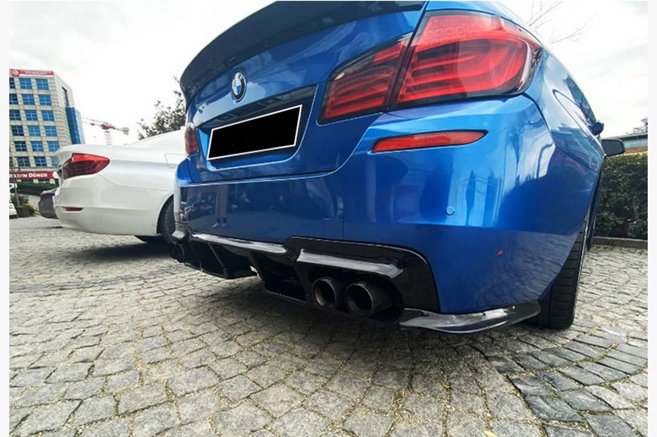 BMW 5 серия F10/F11 2010–2016 гг. Задний диффузор DPT V-1 (для M-Performance, Черный Глянец) Image
