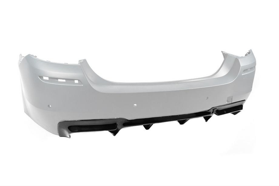BMW 5 серия F10/F11 2010–2016 гг. Задний диффузор DPT V-2 (для M-Performance, Черный Глянец) Фото 2
