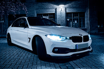 BMW 3 серия F30/F31 2012-2019 гг. Накладка на передний бампер DPT Lip для стоковой версии (2015-2018, черный глянец) фото 5