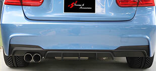 BMW 3 серия F30/F31 2012-2019 гг. Задний диффузор DPT V-1 (для M Performance, Черный Глянец) фото 1