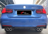 BMW 3 серия F30/F31 2012-2019 гг. Задний диффузор DPT V-2 (для M Performance, Черный Глянец) фото 1