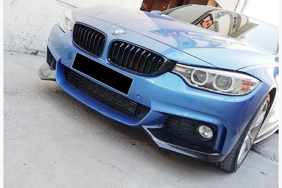 BMW 4 серия F32/F33/F36 2012-2020 гг. Накладка на передний бампер DPT Flap V-1 (для M-Technic, черный глянец) Фото 3