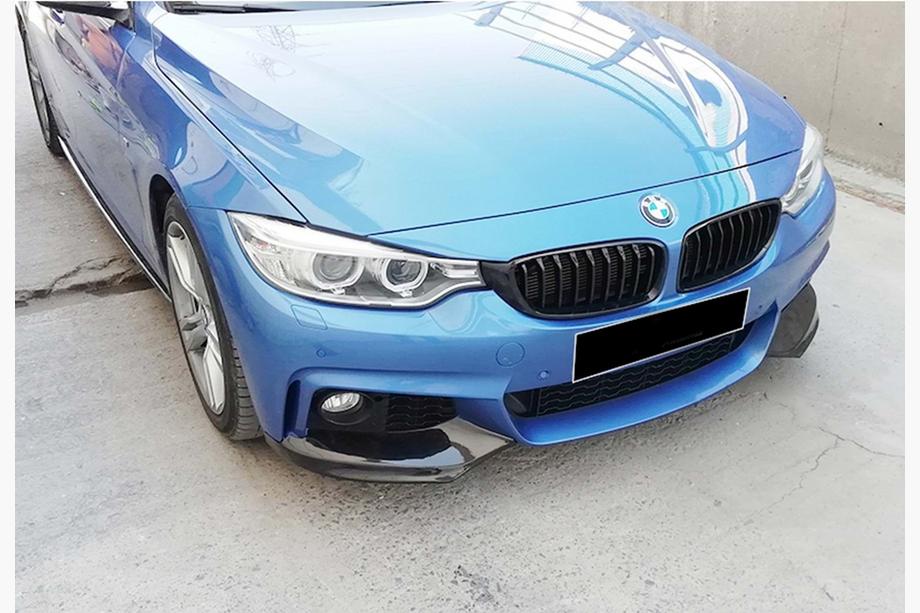 BMW 4 серия F32/F33/F36 2012-2020 гг. Накладка на передний бампер DPT Flap V-1 (для M-Technic, черный глянец) Фото 4