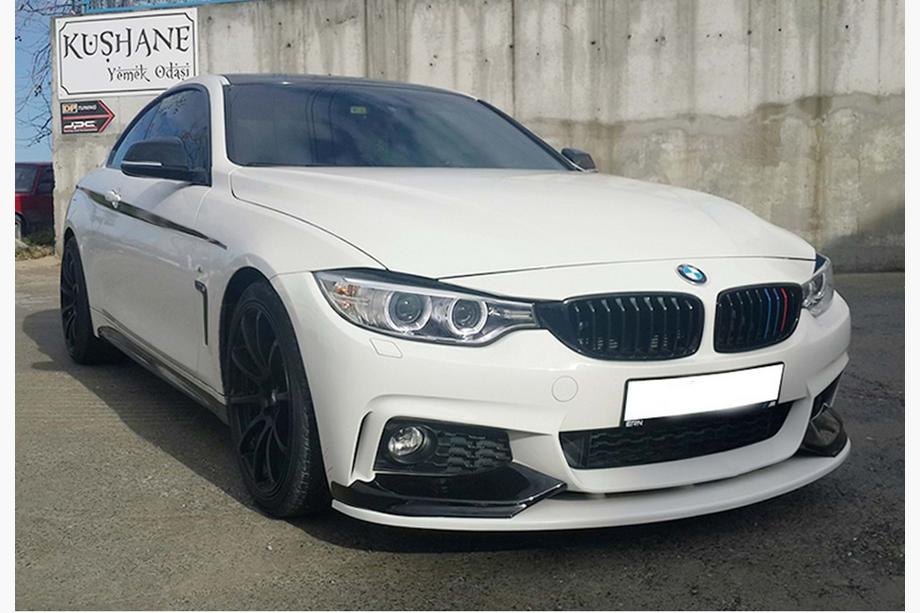 BMW 4 серия F32/F33/F36 2012-2020 гг. Накладка на передний бампер DPT LIP V-3 (для M-Sport, чёрный глянец) Image