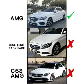 Накладка на передний бампер DPT V1 (2014-2018, только для AMG-Line, Черный Глянец) Mercedes C-сlass W205 2014-2021 гг. фото 3