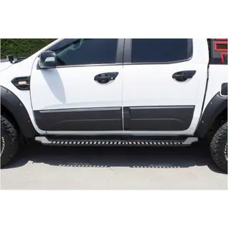 Боковые пороги Dakar V1 без LED (2019+, 2 шт, металл) фото 4