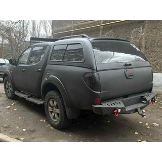 Боковые Подножки Dakar V2 с LED (2019+, 2 шт, металл) Mitsubishi L200 2015-2024 гг. фото 4