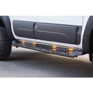 Боковые Подножки Dakar V1 с LED (2019+, 2 шт, металл) Mitsubishi L200 2015-2024 гг. фото 4