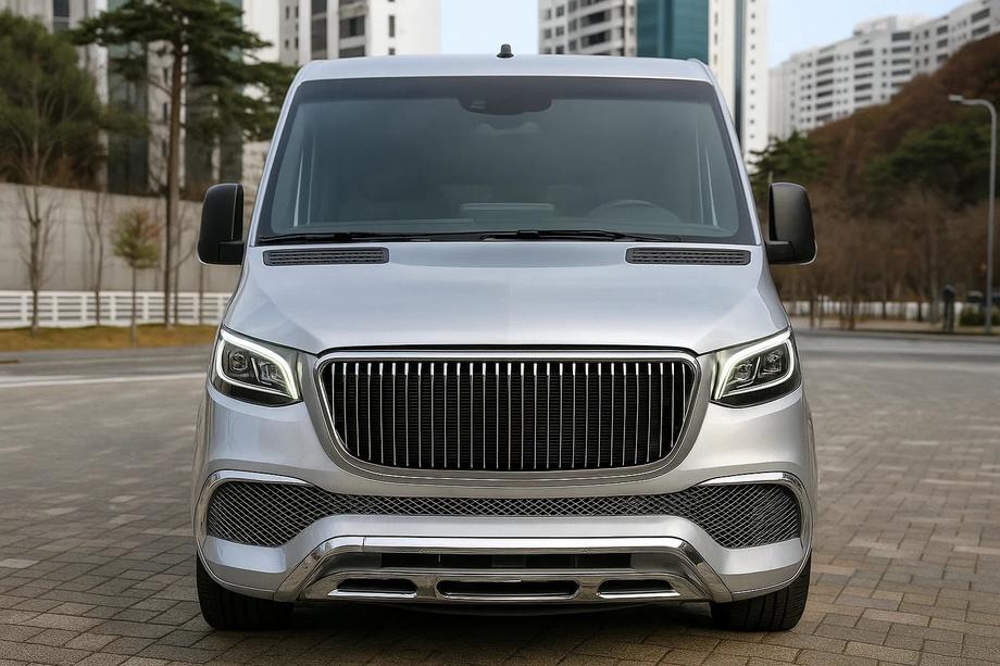 Mercedes Sprinter W907/W910 2018- гг. Передний бампер с решеткой (Maybach) Image