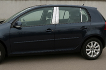 Volkswagen Golf 5 2003-2009 гг. Накладки на дверные стойки из нержавеющей стали (6 шт) фото 1