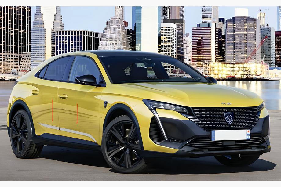 Peugeot 408 2022- гг. Молдинги на двери Нержавеющая сталь (4 шт) Image