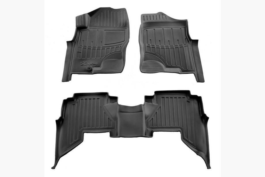 Nissan Pathfinder R51 2005-2014 гг. Резиновые коврики Stingray 3D (2005-2010, 3 шт) Image