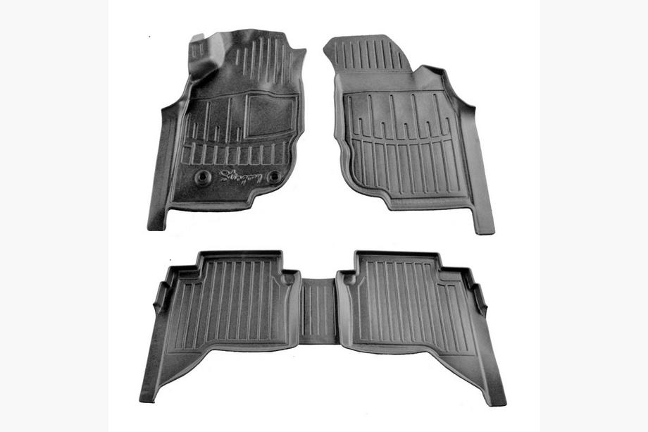 Toyota Hilux 2006-2015 гг. Коврики резиновые Stingray 3D (Crew Cab, 5 шт) Image