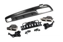 Mercedes C-class W205 2014-2021 гг. Задний диффузор с насадками на выхлоп (дизайн C63 2014-2018) фото 3