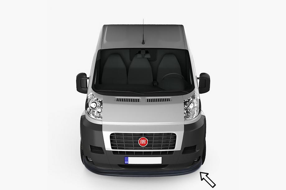 Fiat Ducato 2006-2025 гг. Передний лип-спойлер ESA (2006-2013, черный) Image