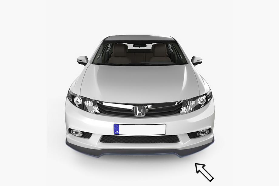 Honda Civic Sedan X 2016-2021 гг. Передний сплиттер ESA (черный) Image