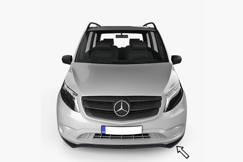 Mercedes Vito/V-class W447 2014- гг. Передний сплиттер ESA (черный) Image