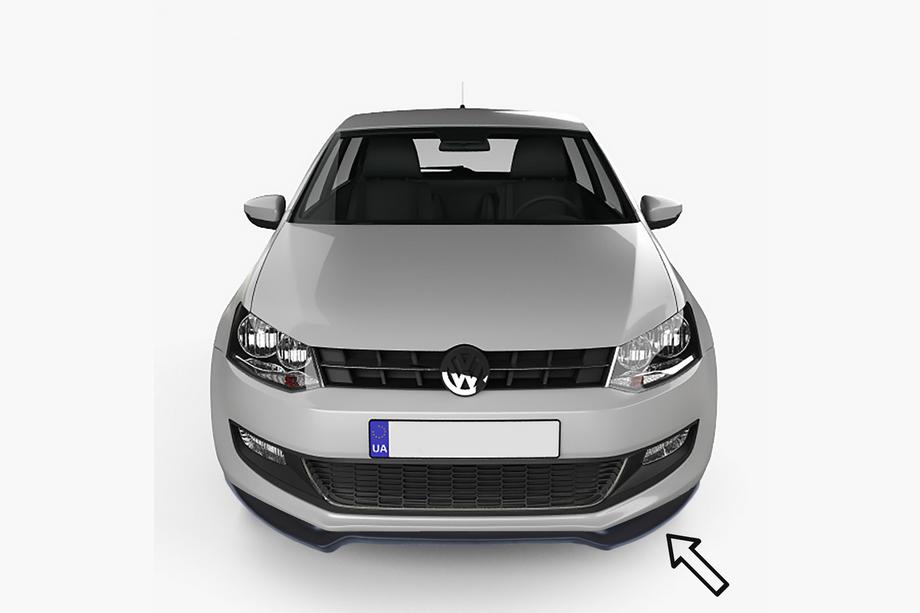 Volkswagen Polo 2010-2017 гг. Передний сплиттер ESA (черный) Image